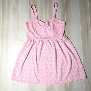 Pink Patterned Mini Dress By No Boundaries Size 19